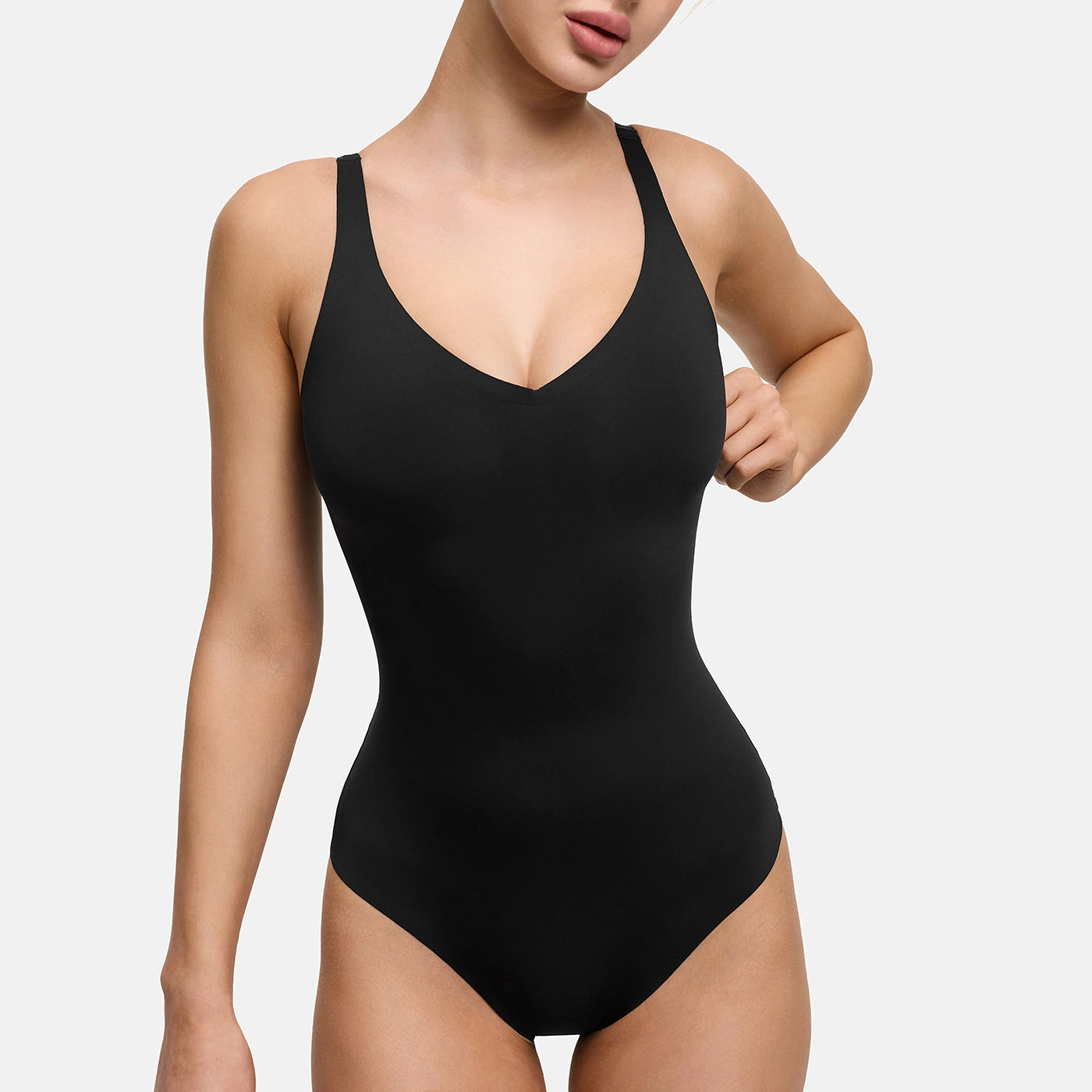 Shiny Sculpting Thong Bodysuit