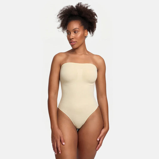Trägerloser Bodysuit Sculpting Shapewear mit Slip - B1G1