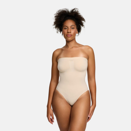 Trägerloser Bodysuit Sculpting Shapewear mit Slip - B1G1