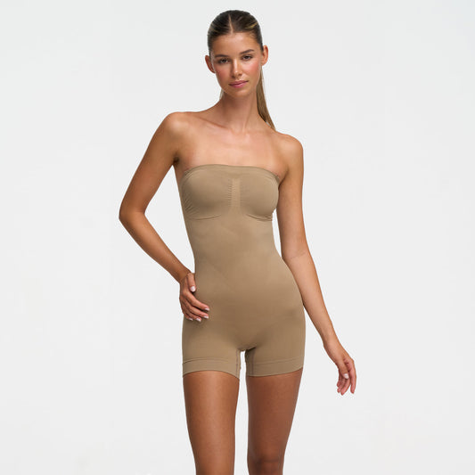 Trägerloser Bodysuit Sculpting Shapewear mit Shorts - B1G1