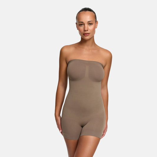 Trägerloser Bodysuit Sculpting Shapewear mit Shorts - B1G1