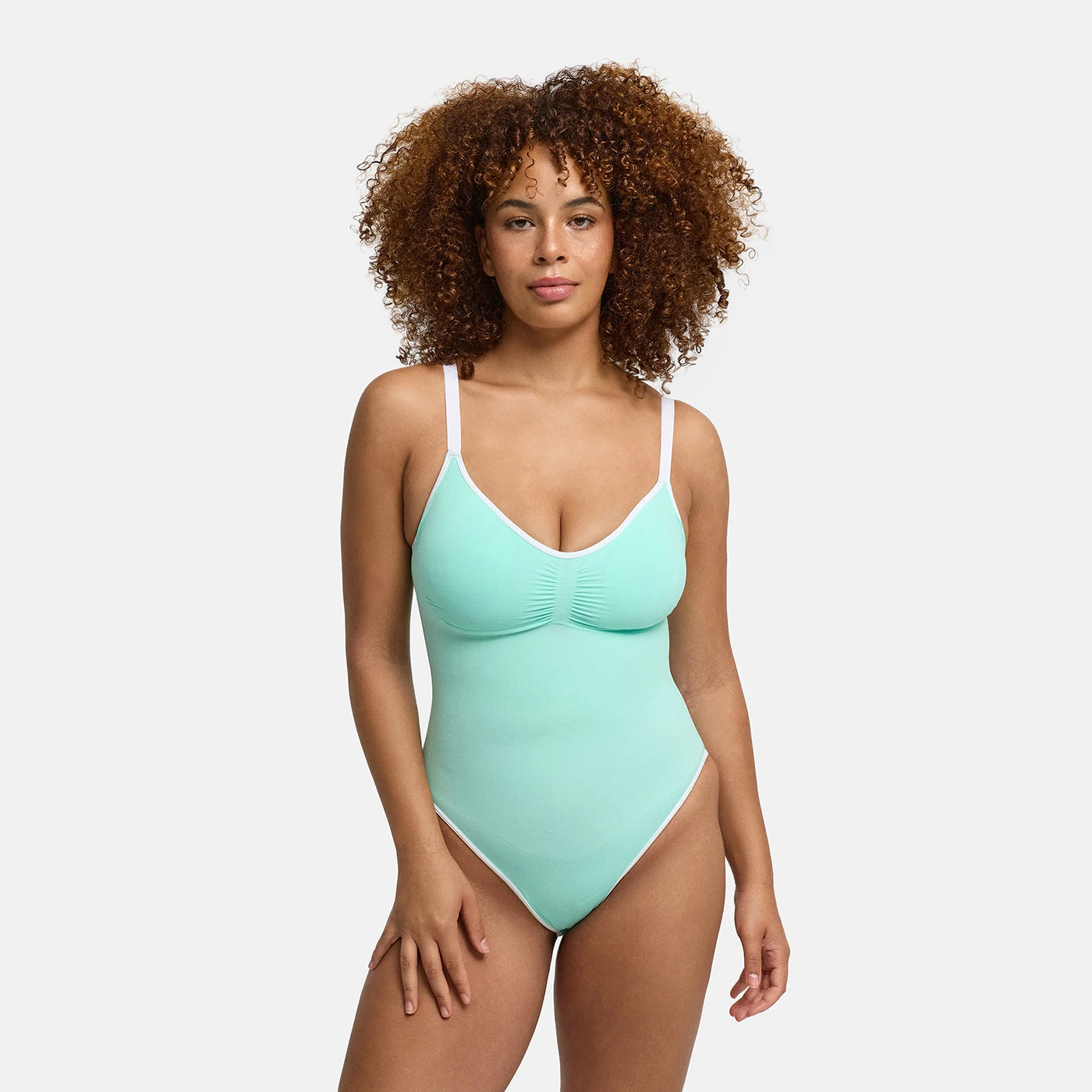 Lined Bodysuit Sculpting Shapewear mit integrierten Pads mit String