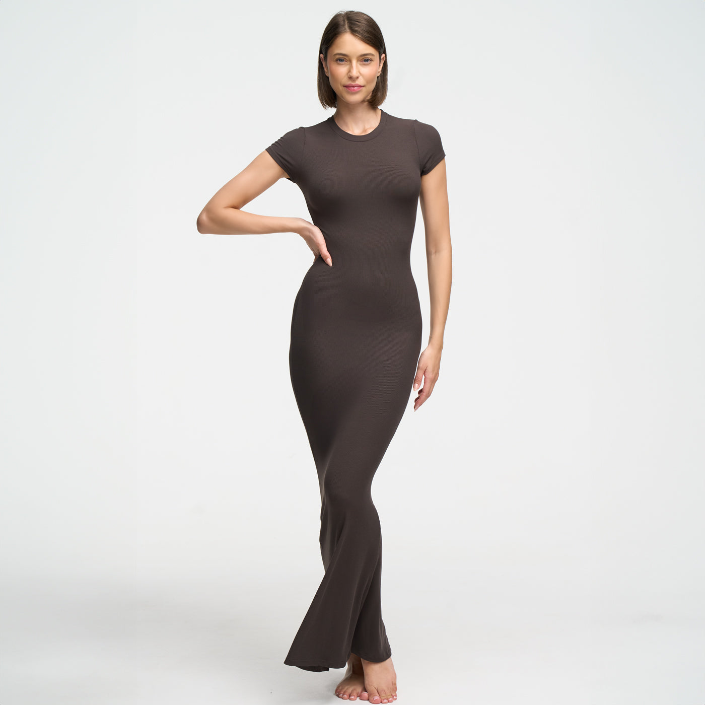 Ribbed T-Shirt Maxikleid