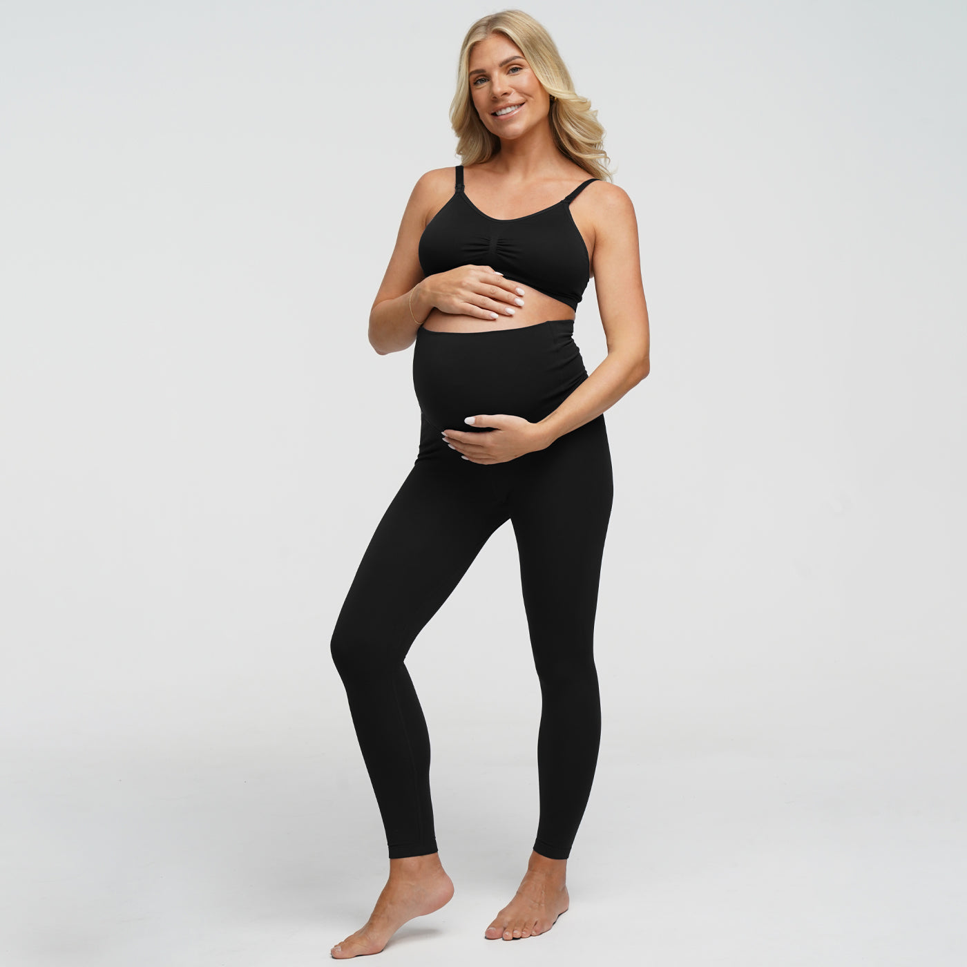 Seamless Umstandsleggings mit hohem Bund