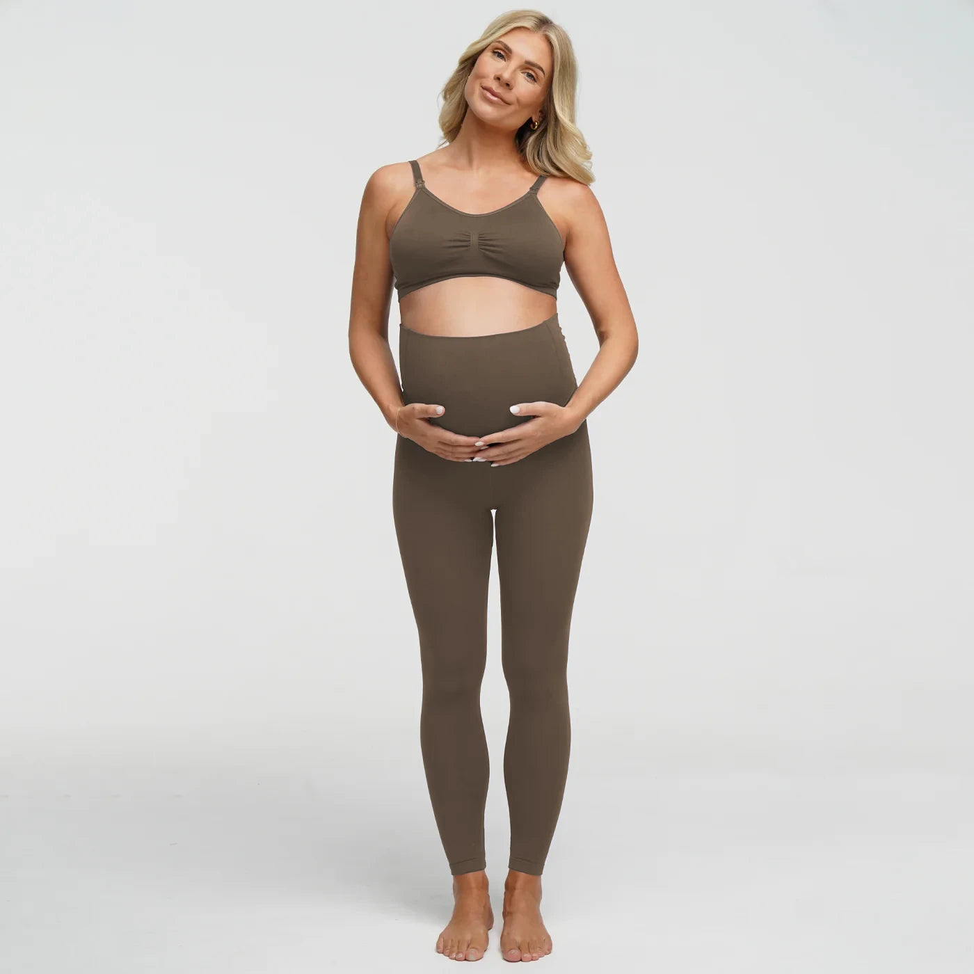 Seamless Umstandsleggings mit hohem Bund