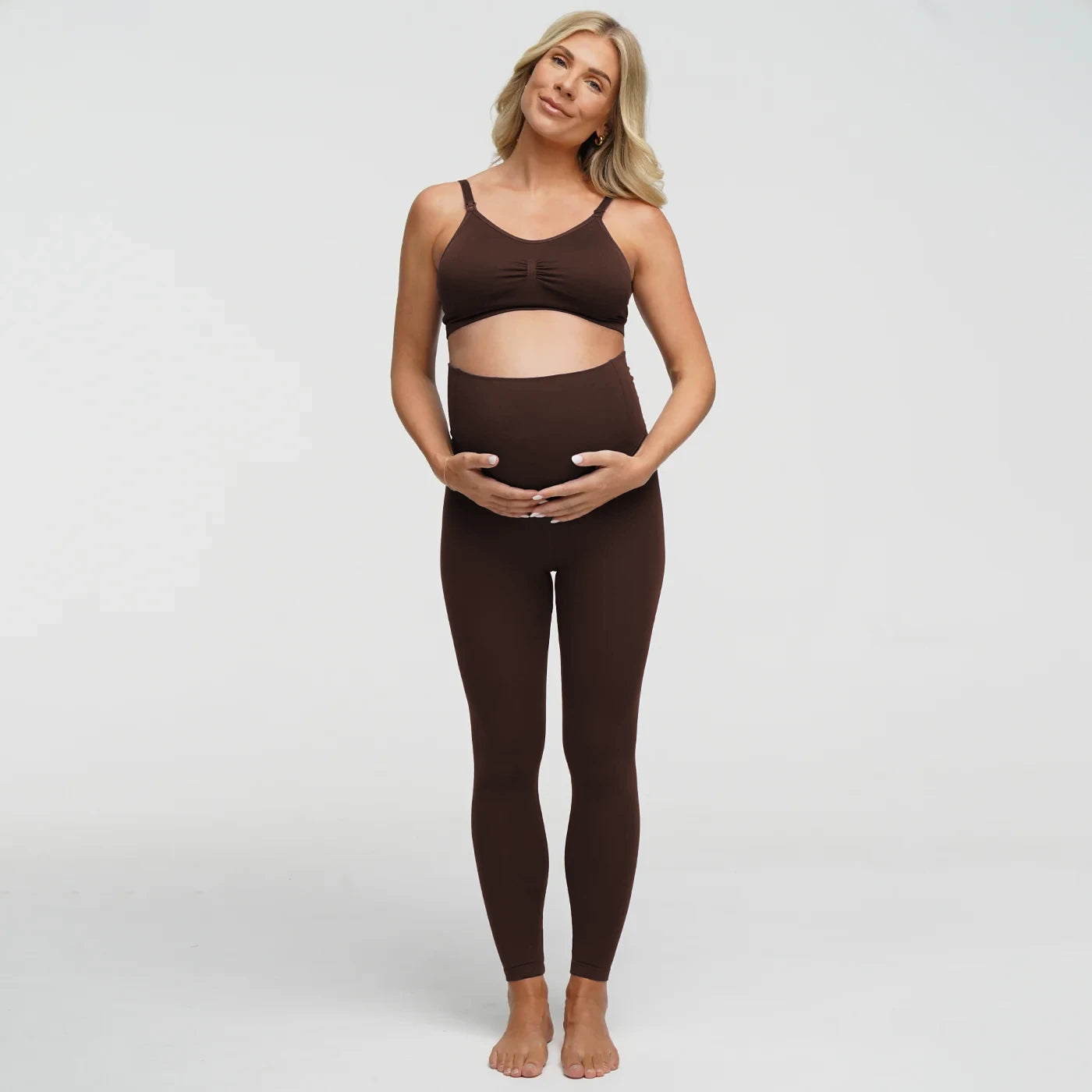 Seamless Umstandsleggings mit hohem Bund