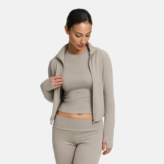 Giacca in cotone con zip dal taglio aderente