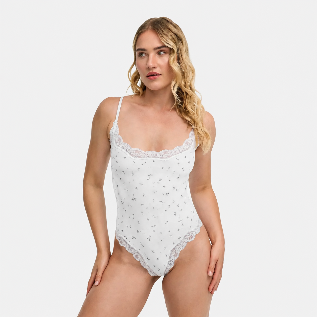 Lace thong bodysuit
